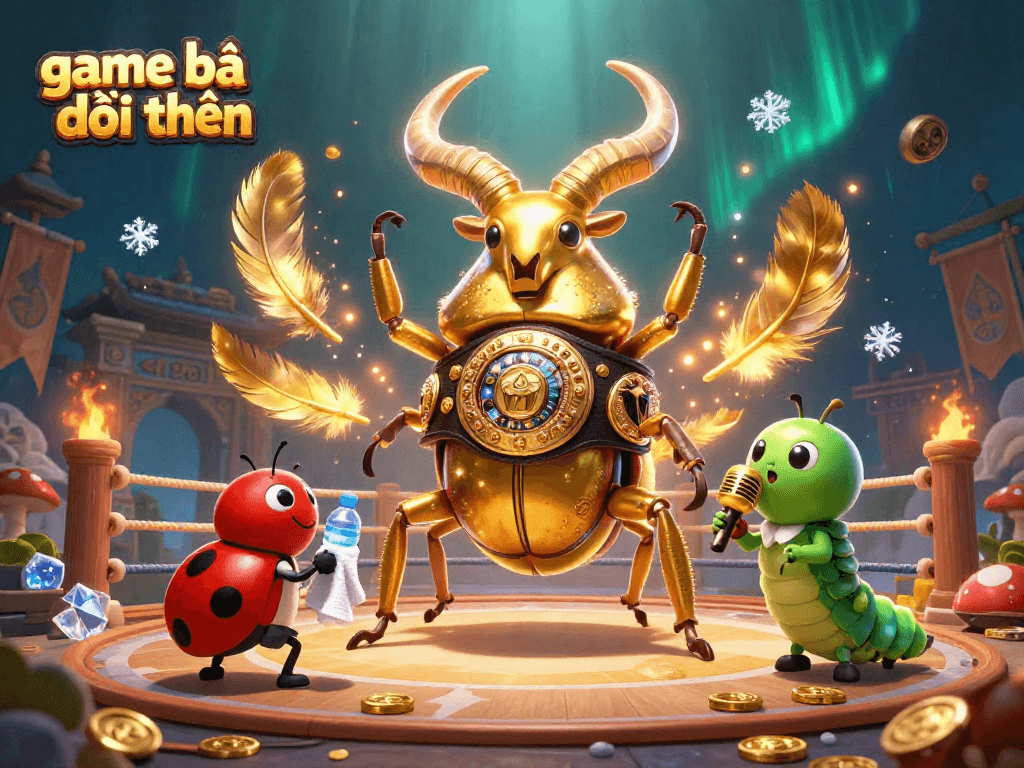 Engage in game bài đổi thưởng through a vibrant battle scene with unique gambling characters.