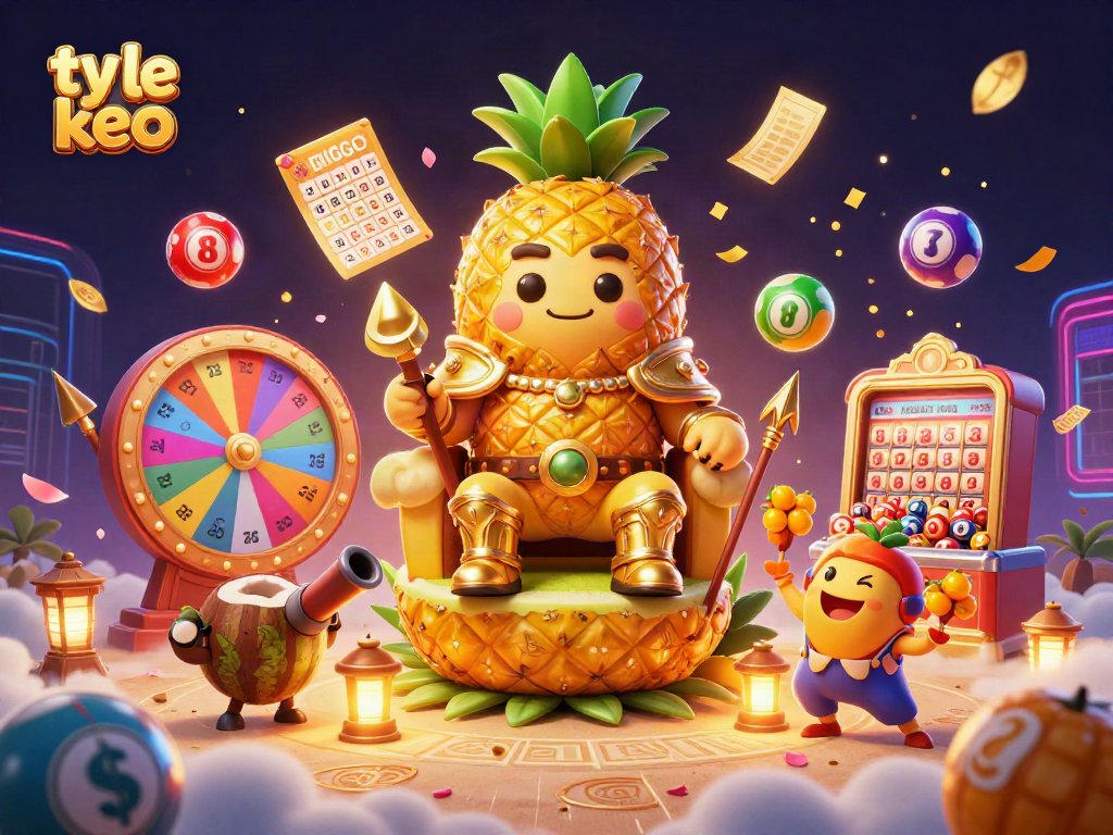 Bet on ty le keo with an illustration of vibrant casino elements and dynamic gaming action.