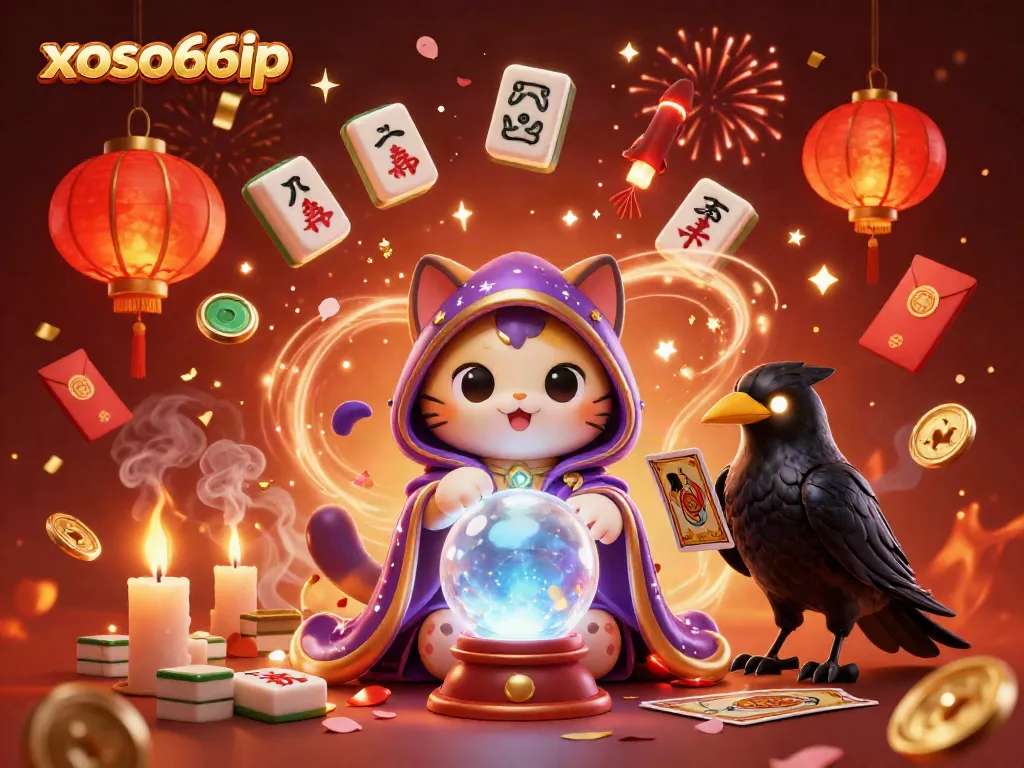 Experience thrilling casino moments with xoso66ip in a vibrant, mystical scene filled with fortune and luck.
