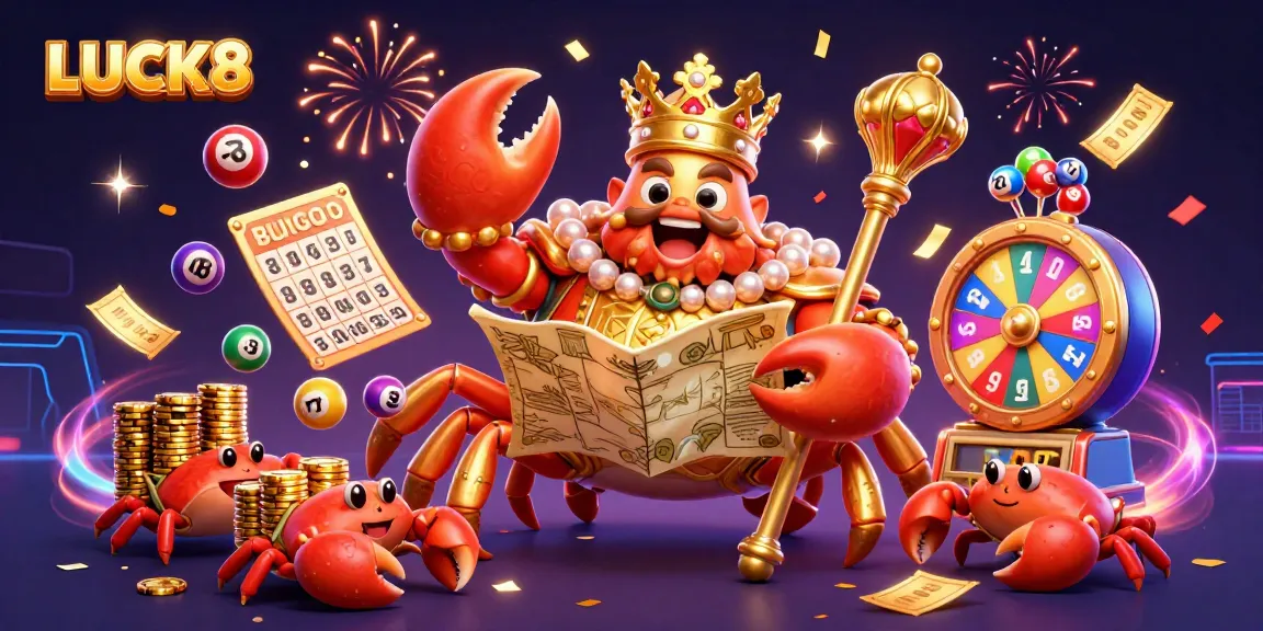 LUCK8 tham gia vào không khí sôi động của trò chơi sổ số với hình ảnh một hoàng đế cua vàng.