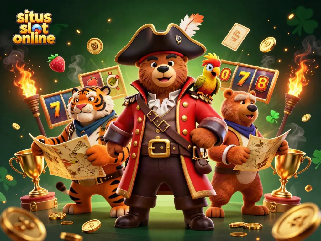 Experience thrilling wins at situs slot online with vibrant 3D cartoon characters and dynamic casino elements.