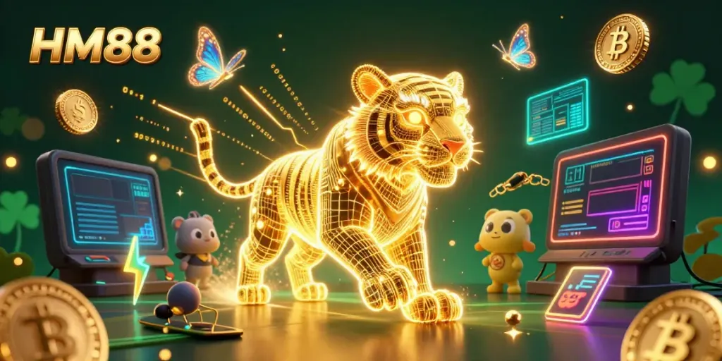 Experience HM88's unique casino atmosphere with vibrant digital art and engaging gameplay elements.