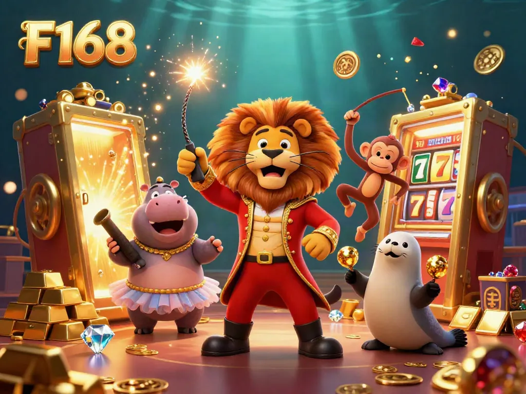 F168 captures the excitement of winning with vibrant 3D characters and sparkling casino elements.