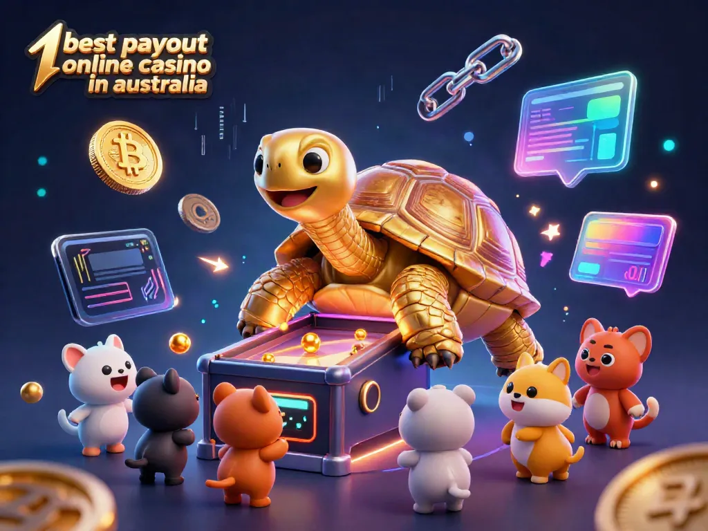 Discover the best payout online casino in Australia with an exciting gaming scene featuring a golden tortoise pinball machine.