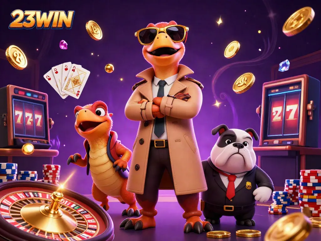 Engaging scene from 23WIN featuring raptors in disguise trying to enter a VIP casino.